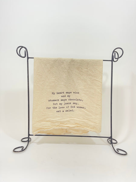 Salad phrase tea towel