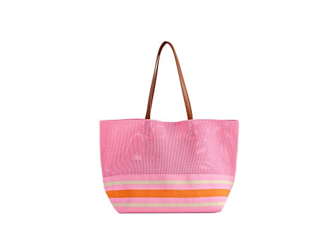 Shiraleah Pink Striped Beach Tote