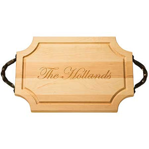 Customizable wooden board with handles