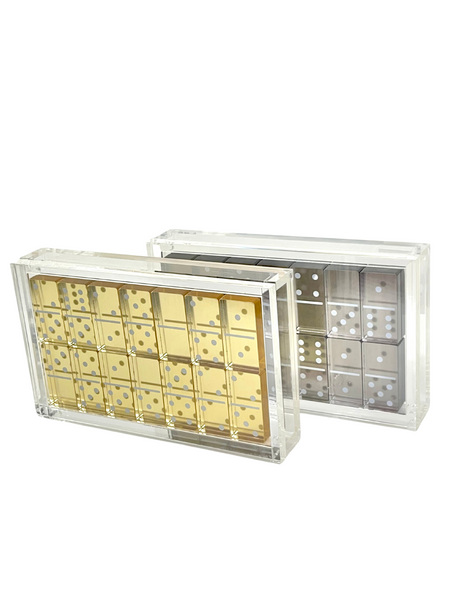 Gold and silver domino sets