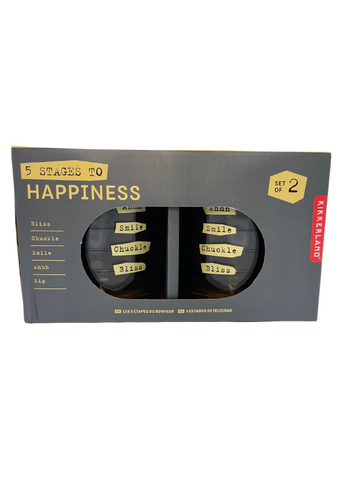 5 Stages to Happiness Glass Set